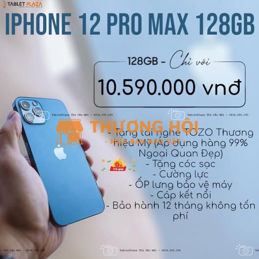 Hỗ trợ trả góp 0% lãi suất iPhone 12 Pro Max Like New
