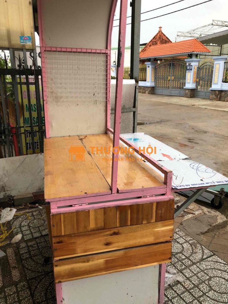Xe đẩy bán hàng kim loại, gỗ