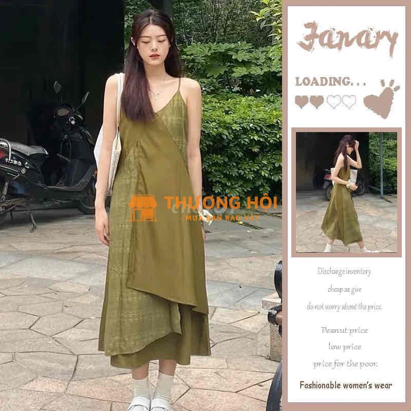 Thanh lý pass Đầm 2 dây dáng rộng vintage size L