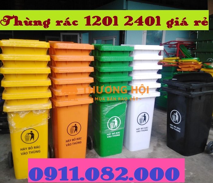 Chuyên sỉ lẻ thùng rác giá rẻ- thùng rác 120l 240l 660l màu xanh giá sỉ tại miền tây- lh 0911082000