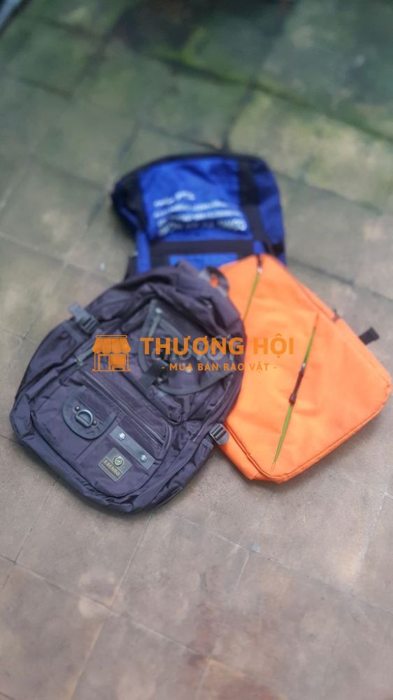 3 Túi Balo Cũ Màu Xám, Cam, Xanh Biển Cho Nam Nữ