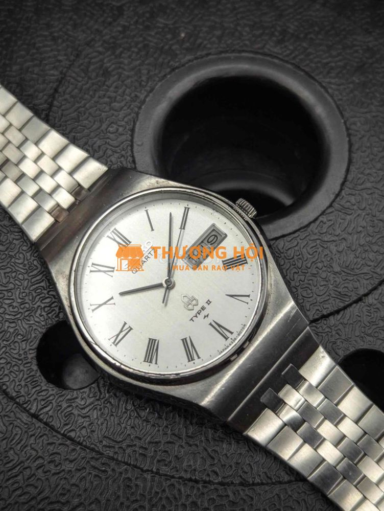 đồng hồ Seiko type II full thép la mã cổ điển.