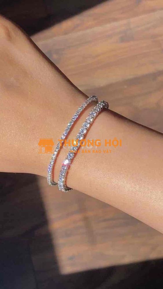 Lắc tay tennis vàng 416 (10k) đá moisanite 2.5ly