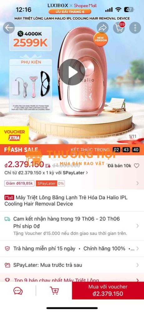 💥💥 PASS MÁY TRIỆT LÔNG HALIO