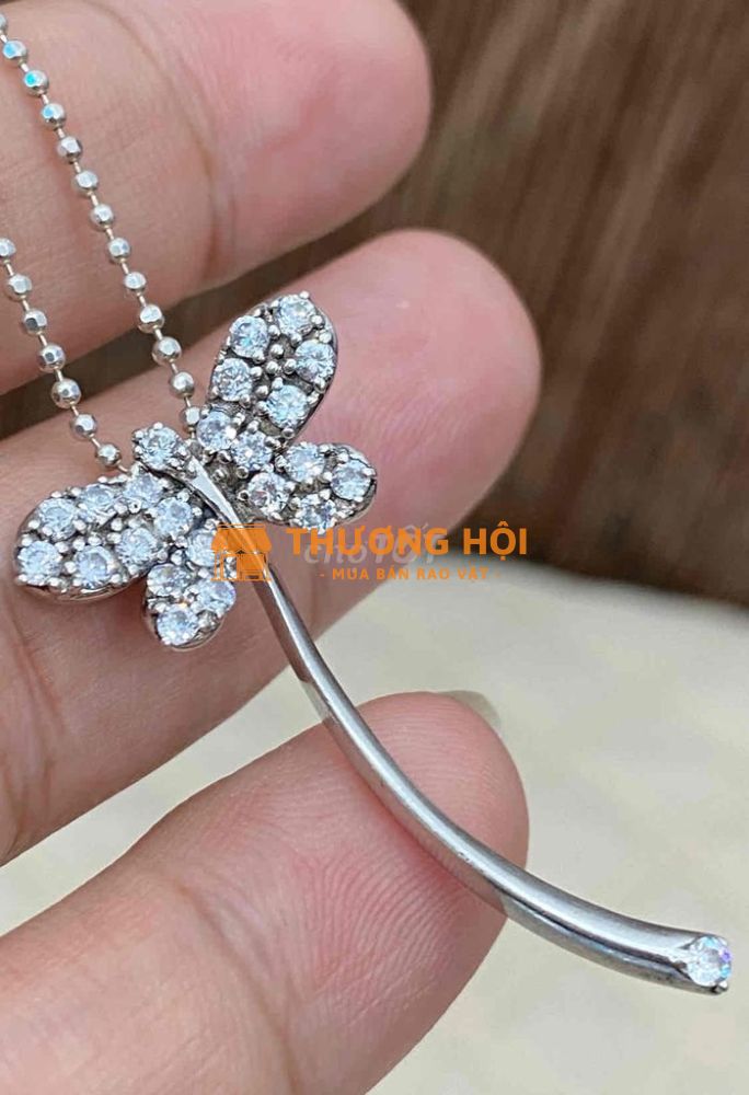 Dây chuyền Nữ bạc ngoại 925 dạng bi, mặt đúc con c