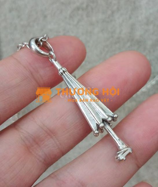 Dây chuyền bạc ngoại 925, mặt đúc hình chiếc dù