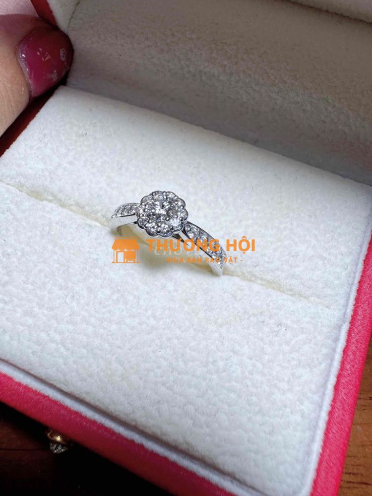 Nhẫn 14k kim cương thiên nhiên chủ 3ly6 GIA