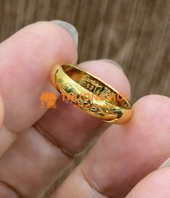 Nhẫn Nữ thời trang, hợp kim lắc kê vàng, khắc chìm