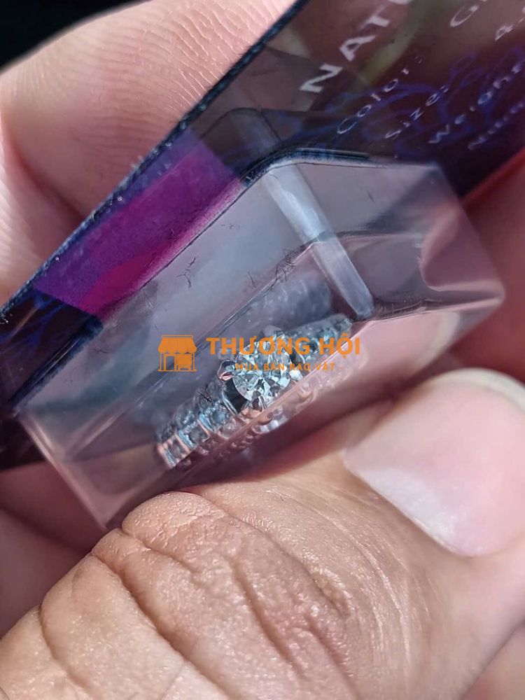 Bán nhẫn ngoại nữ 14k full kim cương chủ 4ly kđinh