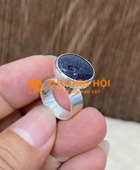 Nhẫn bạc /mặt đính đá Kim sa lấp lánh/tượng-độc lạ