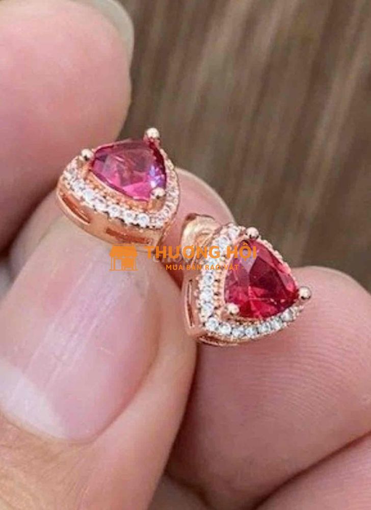 Bông tai Nữ,chuôi xỏ, hợp kim,mạ vàng hồng cực