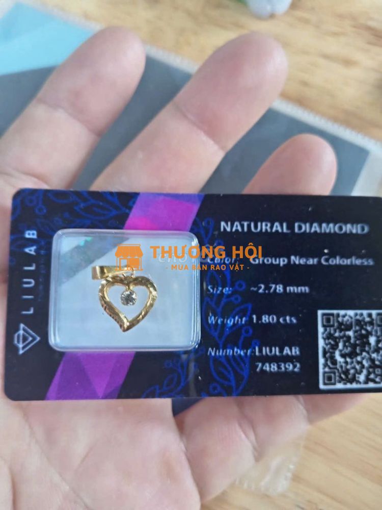 Mặt đeo nữ vàng 18k 610 kim cương tự nhiên 2ly78