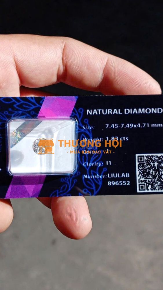 Bán viên kim cương tự nhiên 7ly49 trắng lửa k định