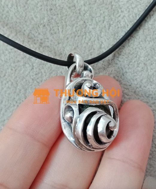 Seraphinite-Mặt dây chuyền bạc hàng hiệu bọc đáquý