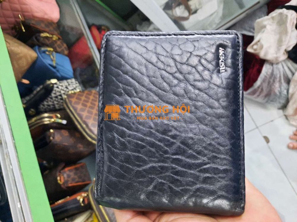 Ví da thật đen tuyền 9*12