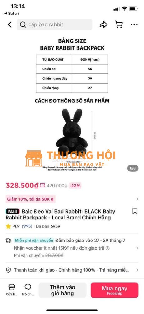 Balo đeo vai Bad Rabbit