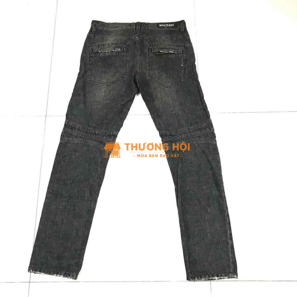 Quần Jean Balmain Nam, Size 32, Xám Đen