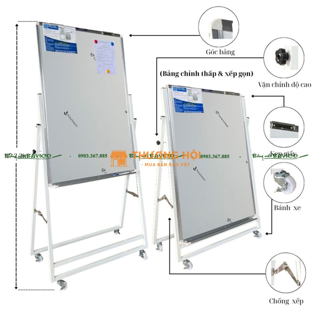 BẢNG TỪ TRẮNG CÓ CHÂN FLIPCHART F3 – CERAMIC CỦA BỈ
