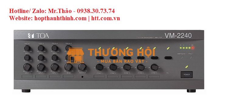 TOA VM-2240 – Tăng âm truyền thanh 240W cho hệ thống thông báo chuyên nghiệp