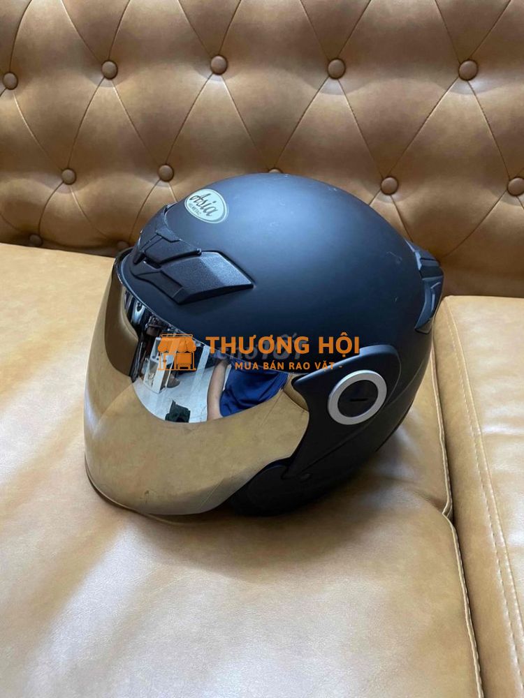 Mũ bảo hiểm Asia nửa đầu, màu đen