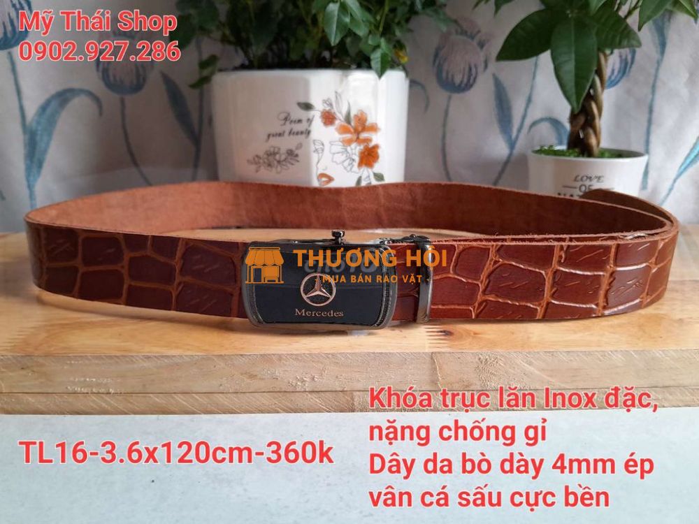 Thắt lưng da bò dày 4mm TL16 3.6x120cm cực bền