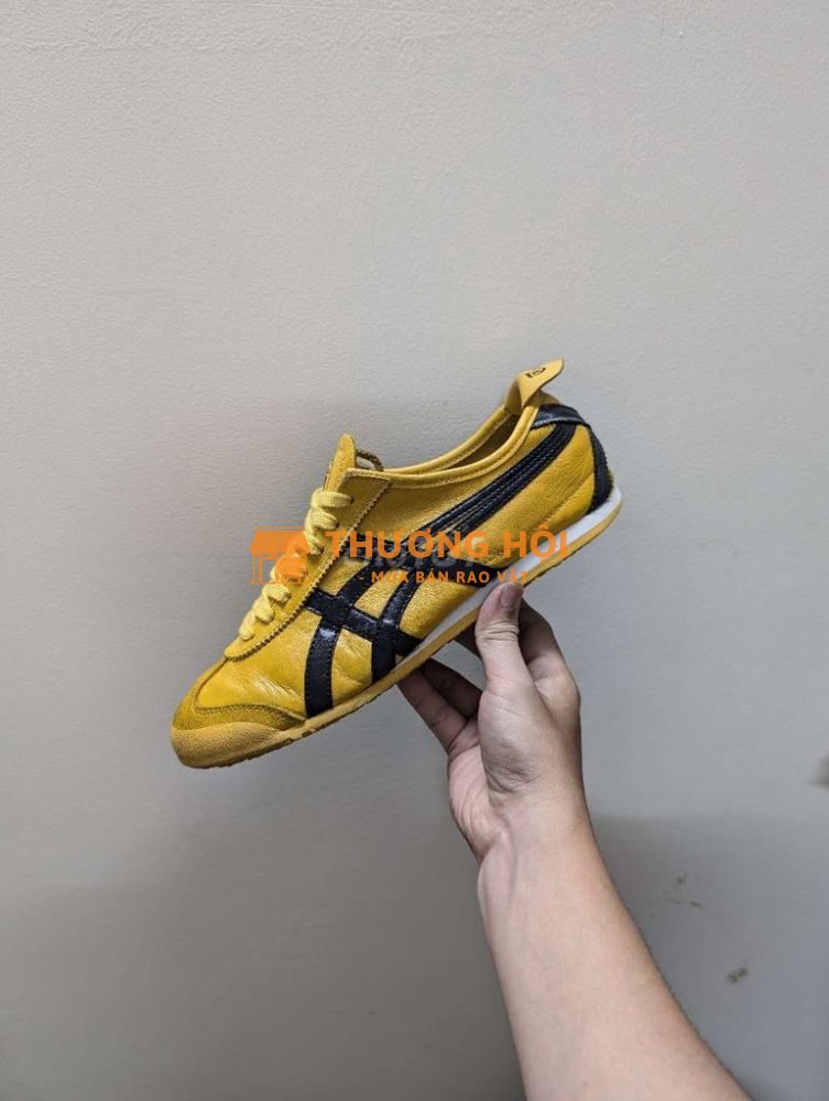 Giày đế bệt Onitsuka Tiger vàng đen sz 42
