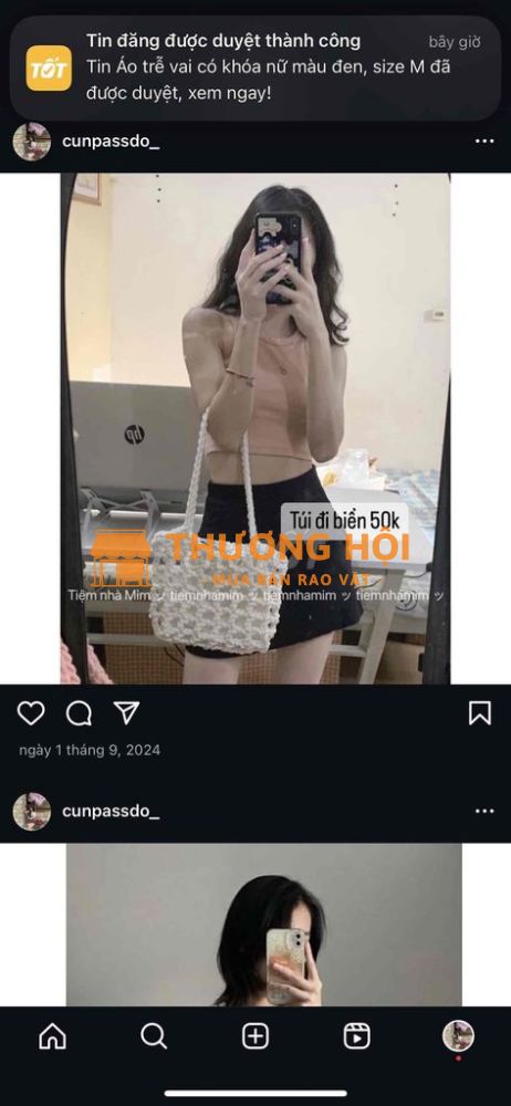 Túi xách len trắng đi biển nữ