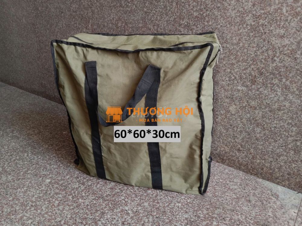 Túi vải đựng đồ xanh rêu size lớn 60*60*30cm