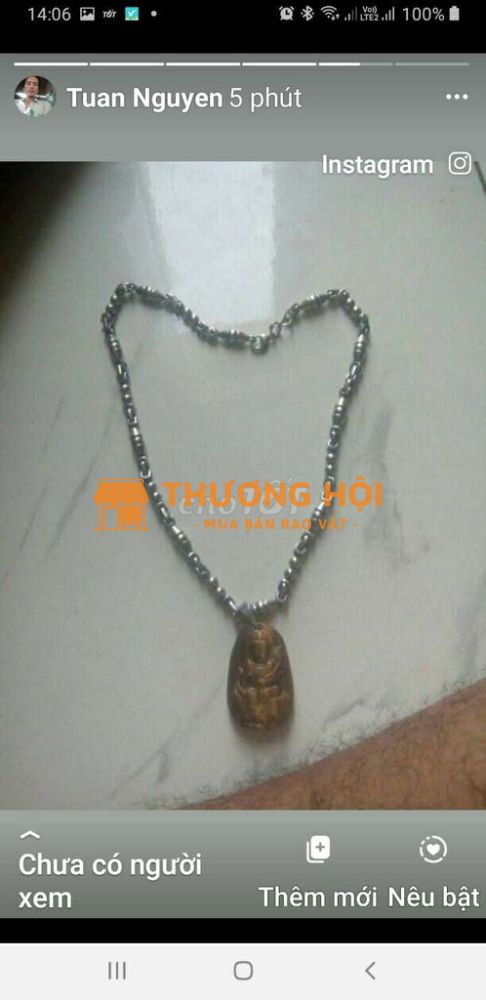 Dây chuyền j nox mặt đá hình phẬt