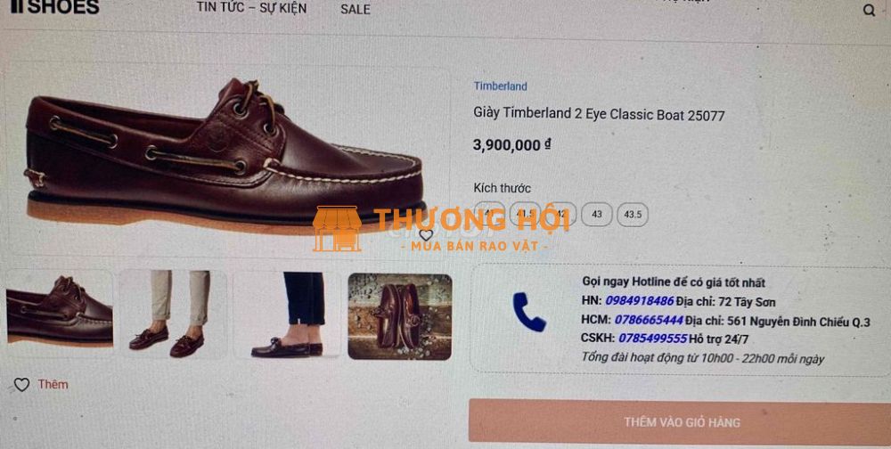 Timberland bán 7 trăm ngàn, và 1 đôi đen 400k
