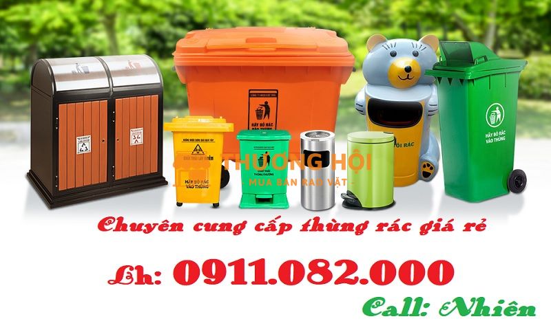 Đại hạ giá thùng rác nhựa giá rẻ- Thùng rác 120l 240l 660l màu xanh- 0911082000
