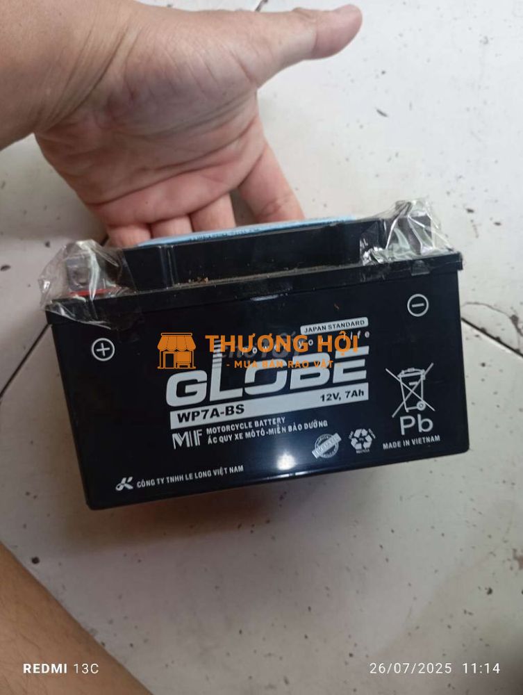 Bán bình ác quy Globe 7ah mới mua