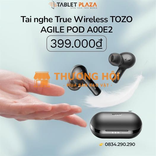 Thiết kế in-ear siêu nhẹ – đeo lâu không đau tai dòng tozo agile pods