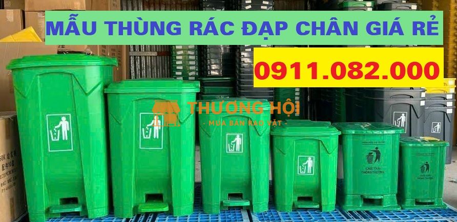 Xả hàng tồn kho thùng rác mới 100% giá rẻ- thùng rác 124, 240l nắp kín 2 bánh xe- lh 0911082000