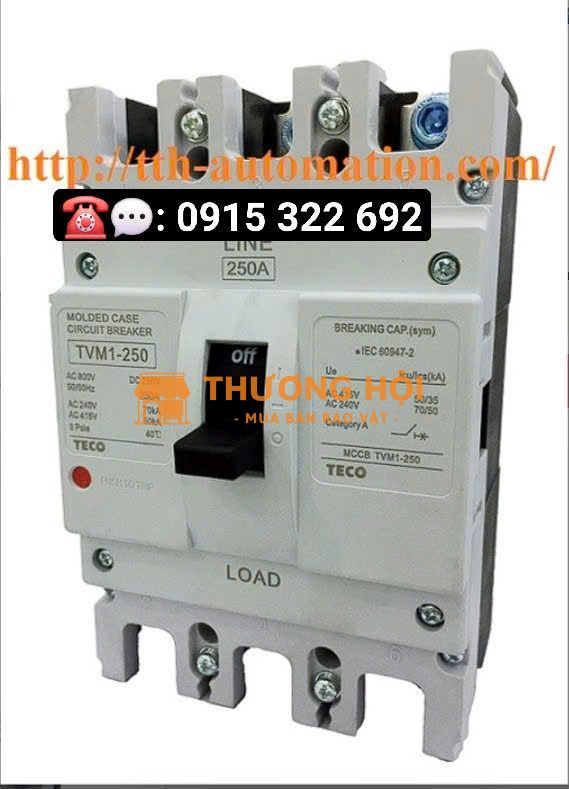 Aptomat Khối(MCCB) TECO 3P TVM1-250
