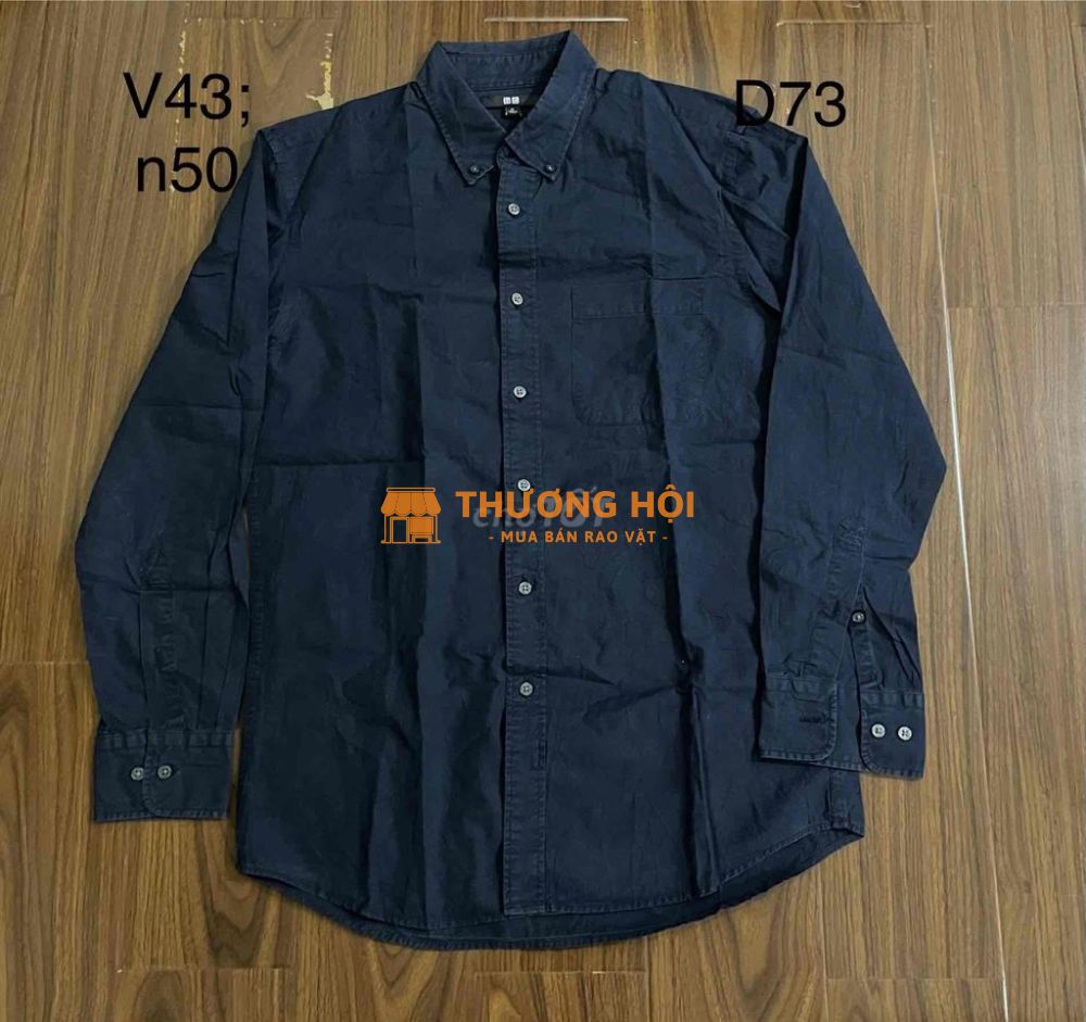 sơmi Uniqlo tay dài size M màu đen