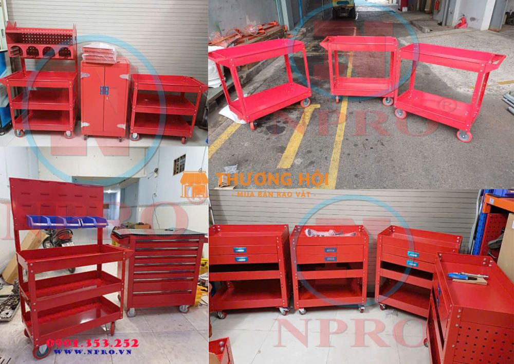 Xe đẩy 3 ngăn dùng để dụng cụ, đồ nghề