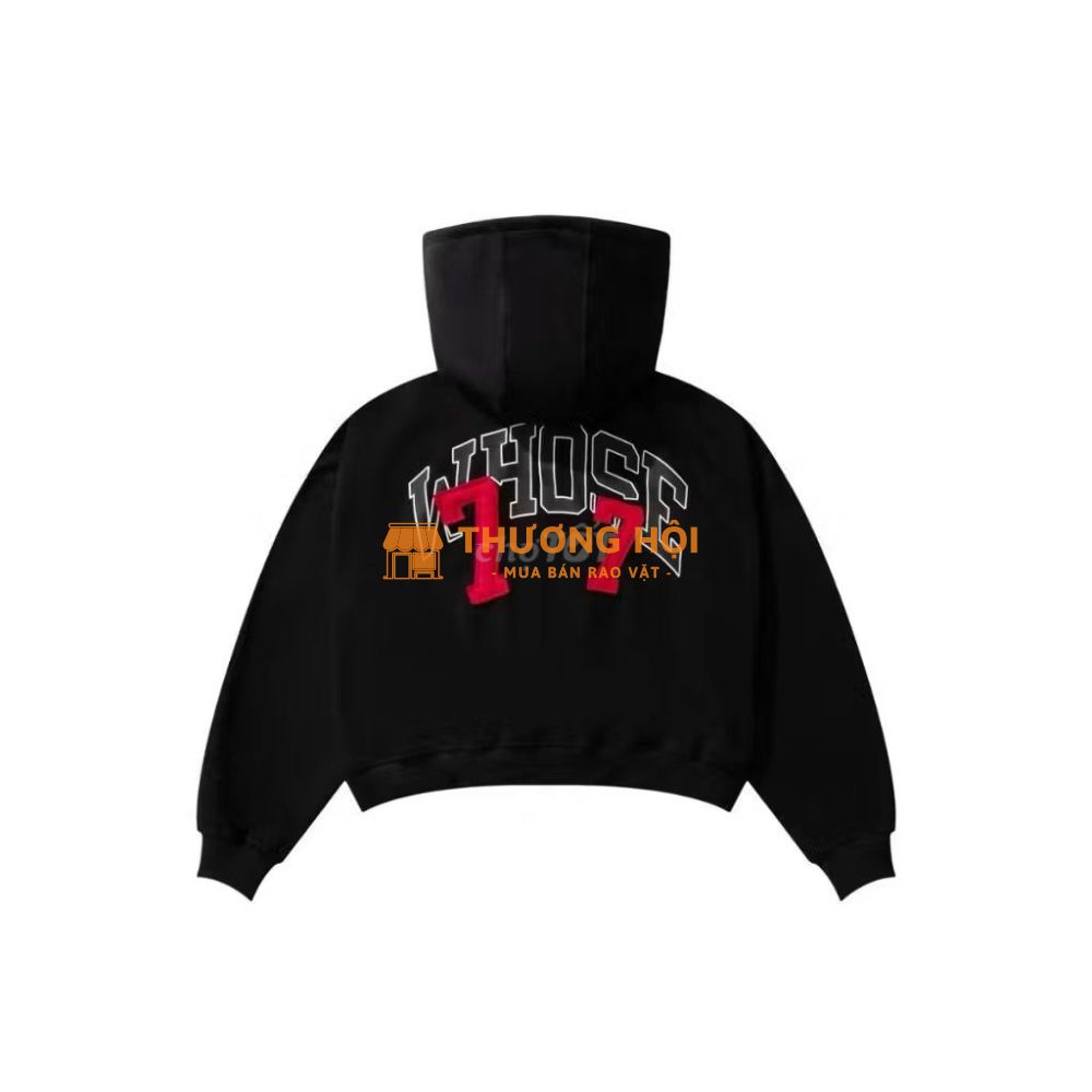 WHOSE Hoodie Zip Boxy Ver2_Đen size M
