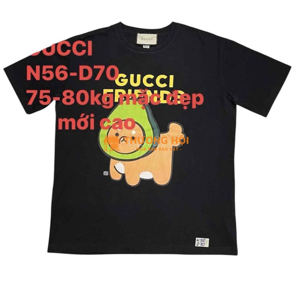 Áo thun Gucci đen, size L, cotton