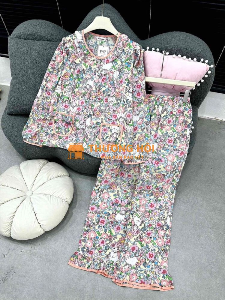 tay dài cổ tròn vải ton