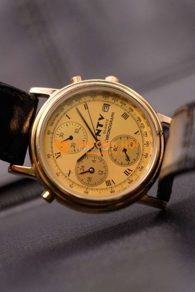 Đồng hồ NTV chronograph pim kim trôi vàng óng ánh