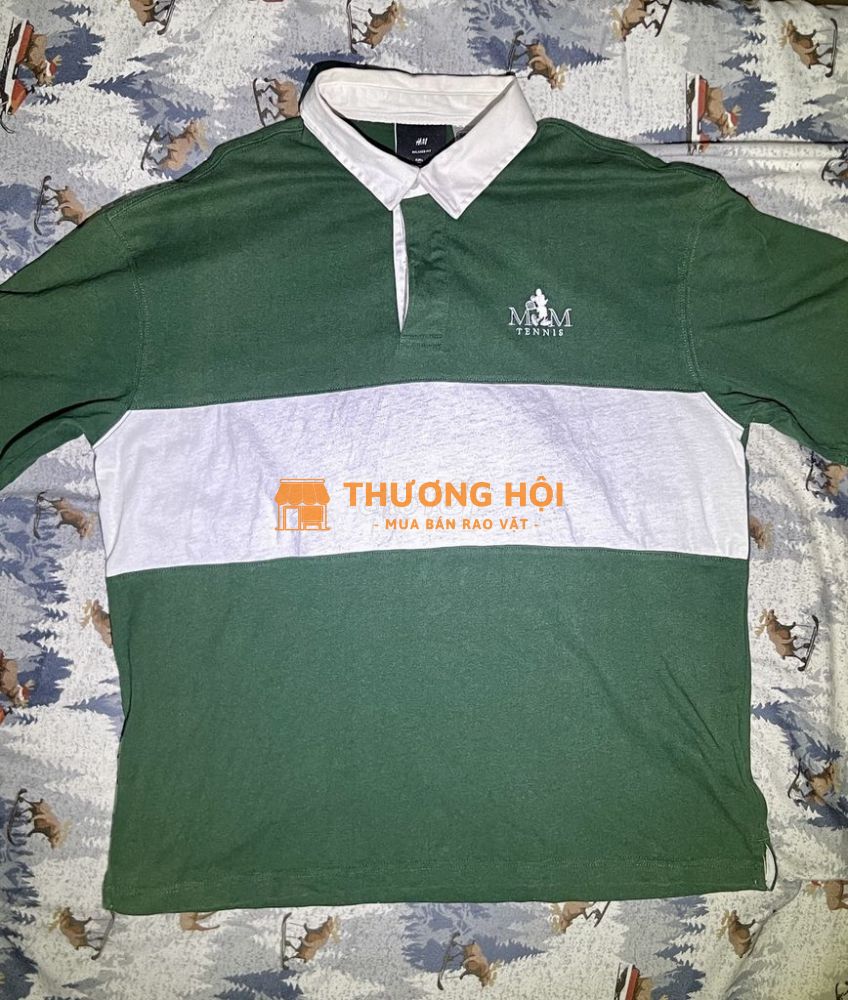 Áo thun Polo HM Mickey xanh