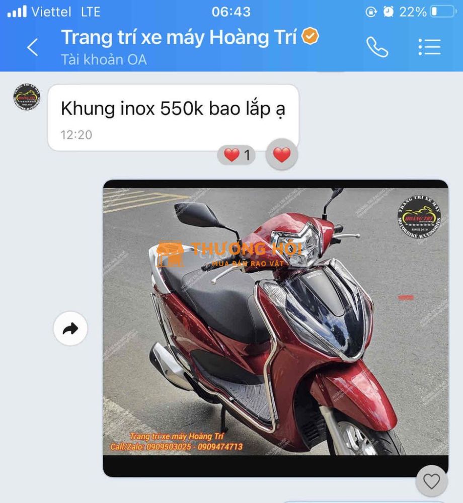 Khung Inox bảo vệ xe Lead 2025