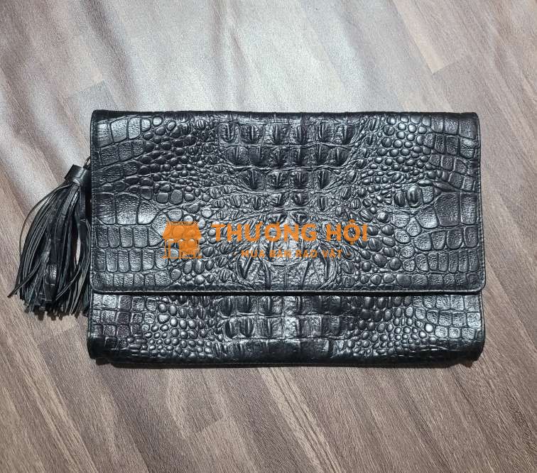 Clutch cầm tay da cá sấu thật
