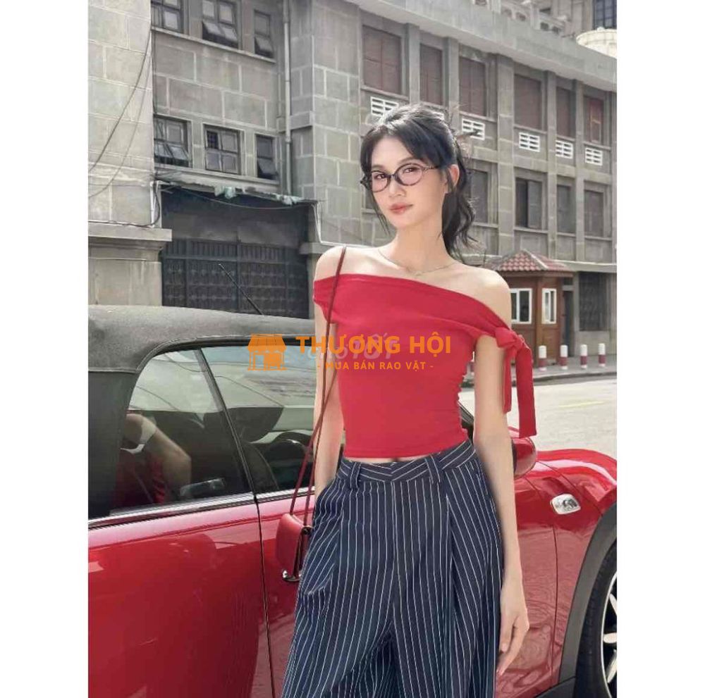 KIDO STUDIOWEAR - Áo Trễ Vai Thun size M