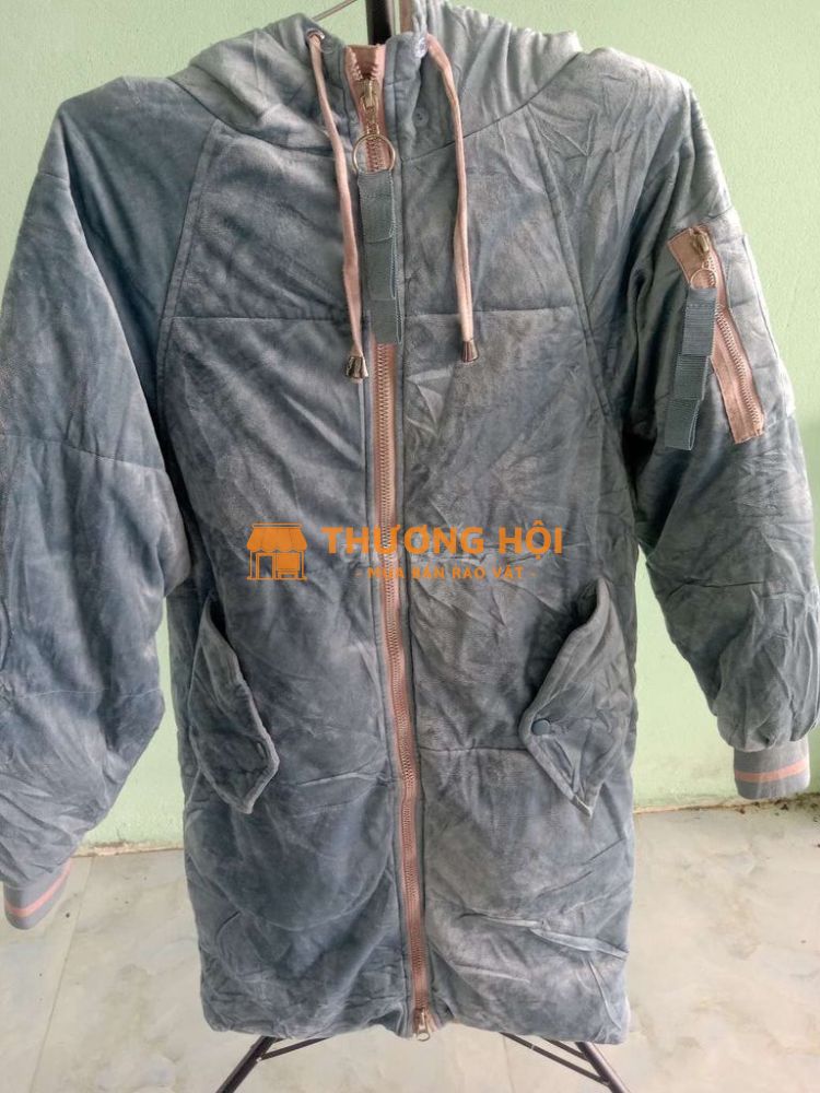 Áo khoác nhunglót dù dang dài