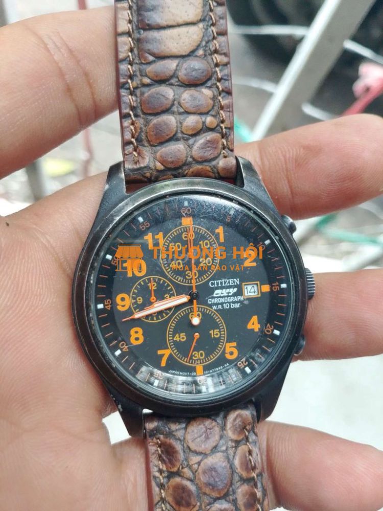 Citizen quartz full kim, dây da,size38