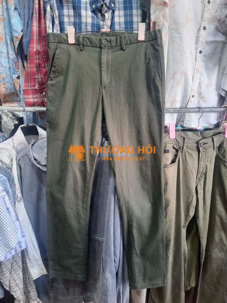 Quần Kaki Uniqlo nhật eo 82_84 xanh rêu