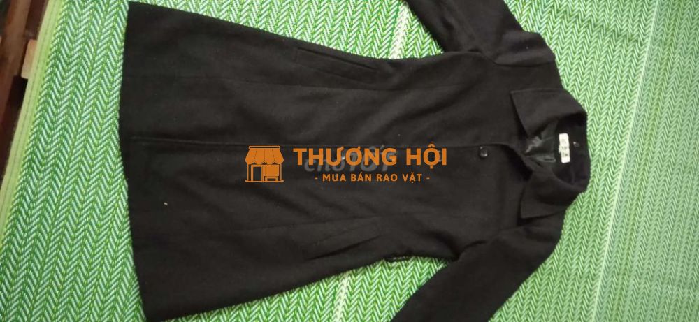 Áo măng tô nữ màu đen 2 lớp thời trang, tiện dụng