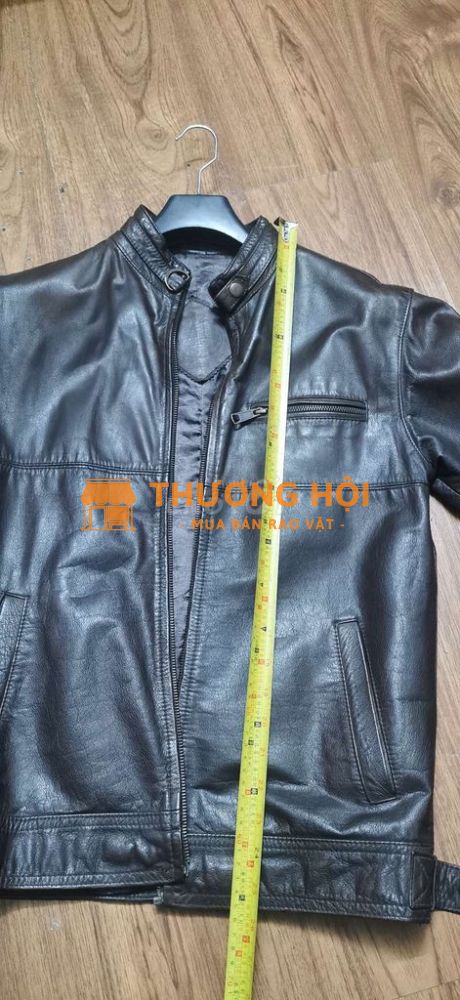 Bán áo da nâu cafe dáng bụi vintage